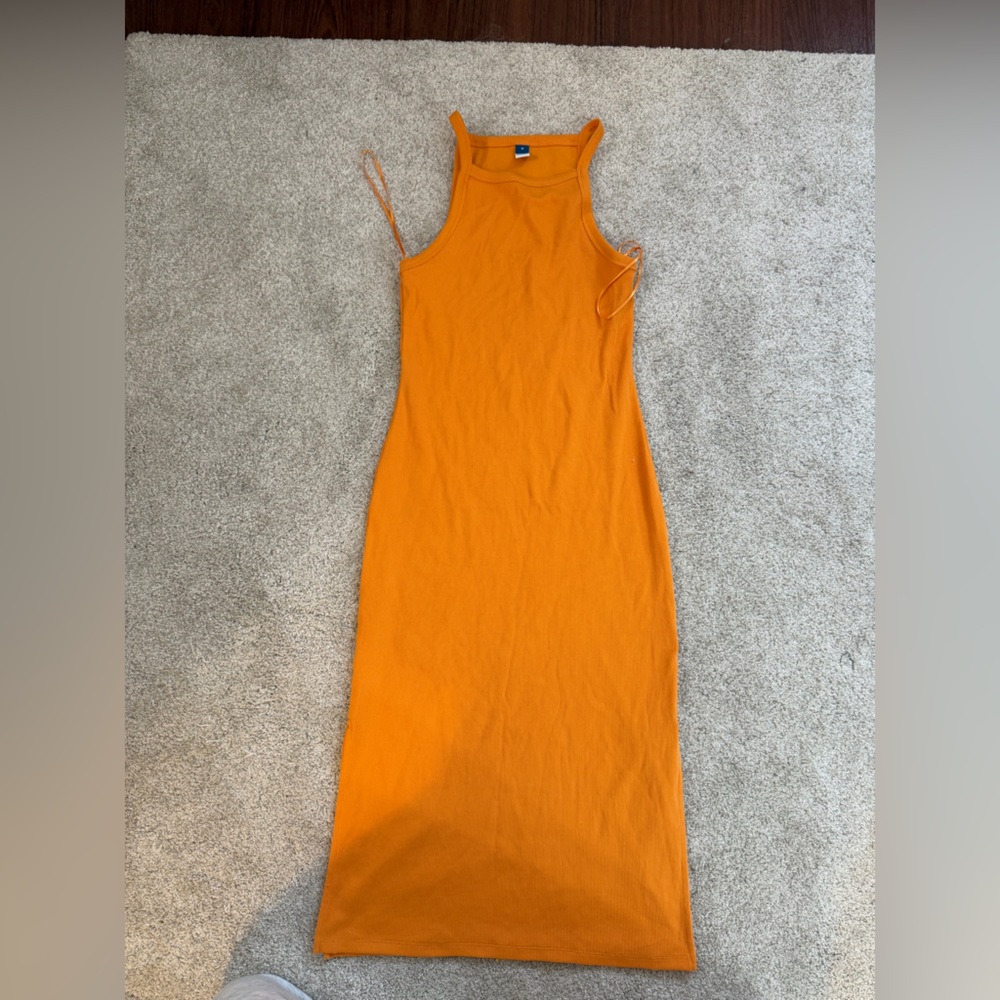 Orange old navy ribbed maxi dress